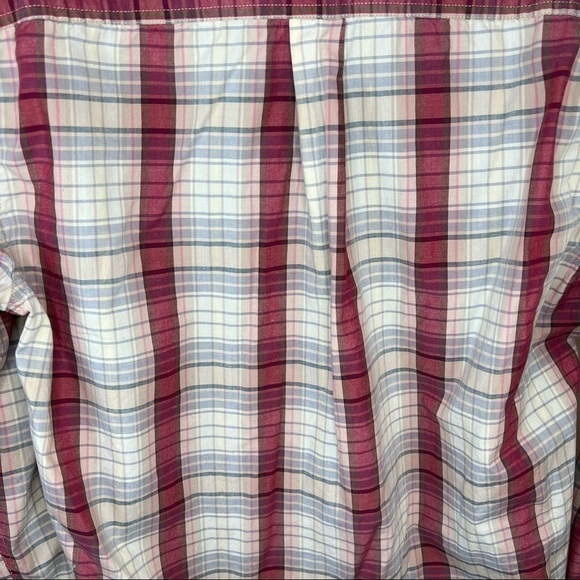 Men’s Large Boston Traders Beige Plaid Long Sleeve Cotton Button Down Shirt - Picture 4 of 10